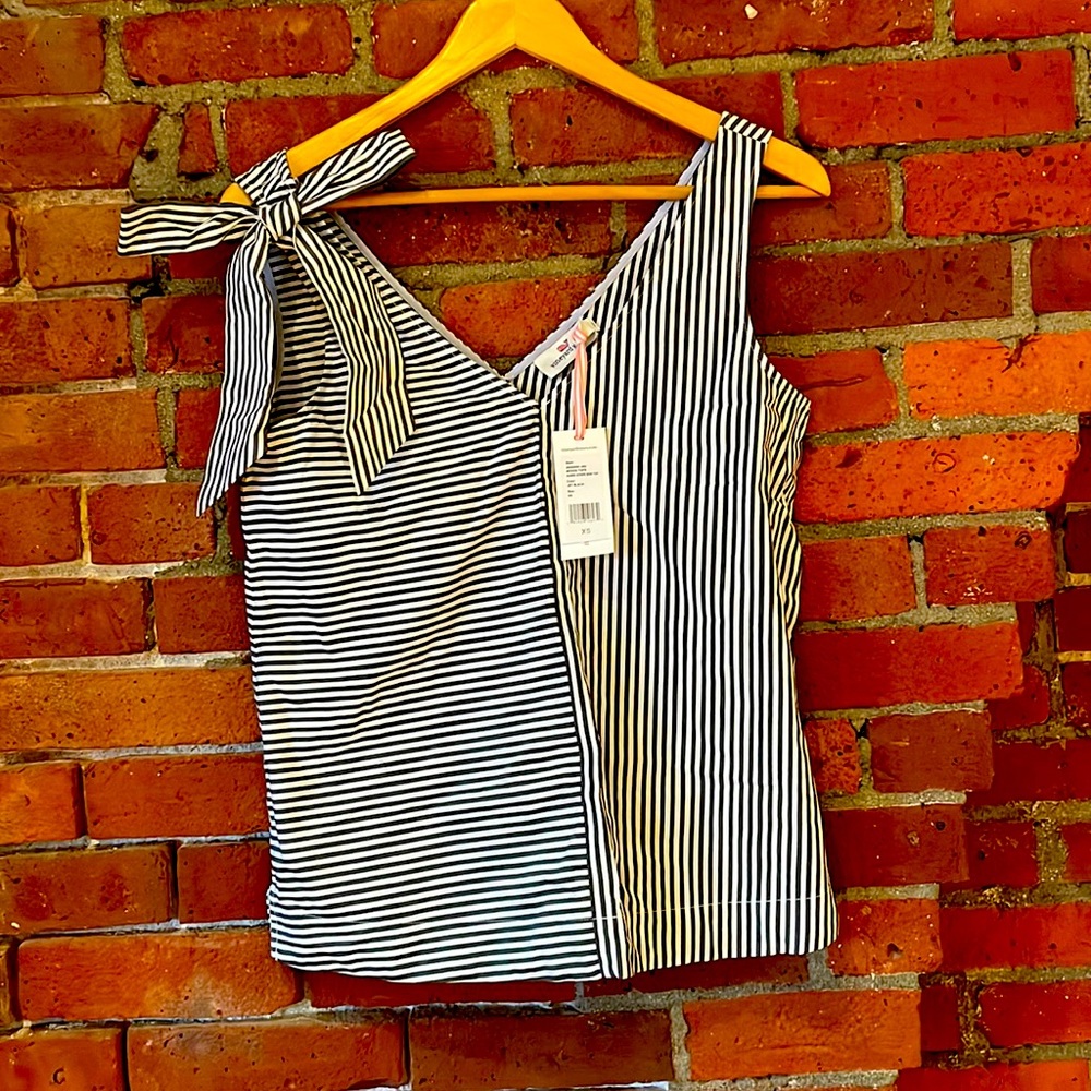Vineyard Vines Soiree Stripe Bow Top XS NWT